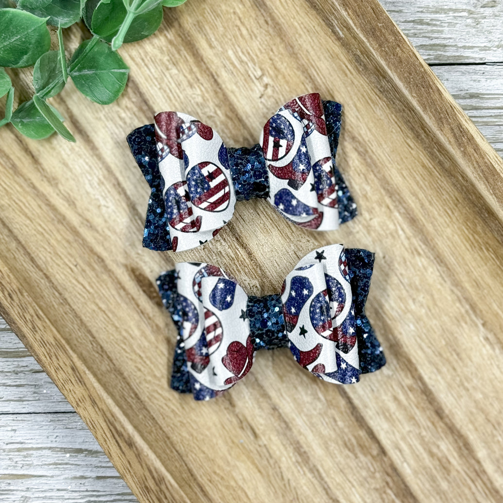 Patriotic Smileys & Boots Mini Piggies