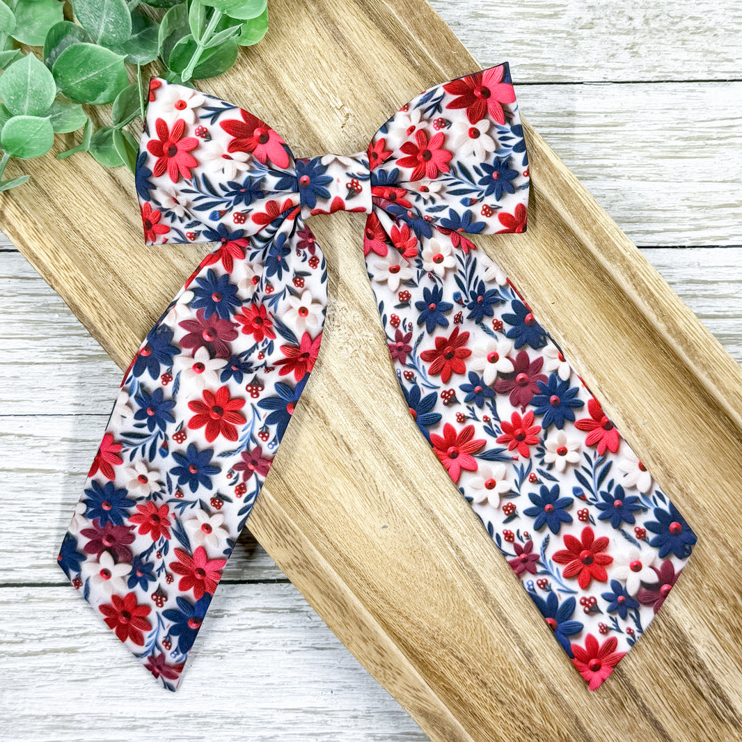 RWB Embroidered Flowers Long Tail