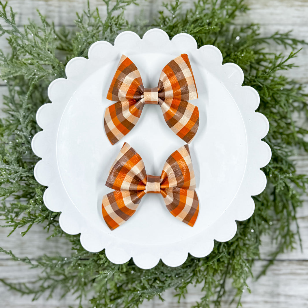 Orange Plaid Piggies