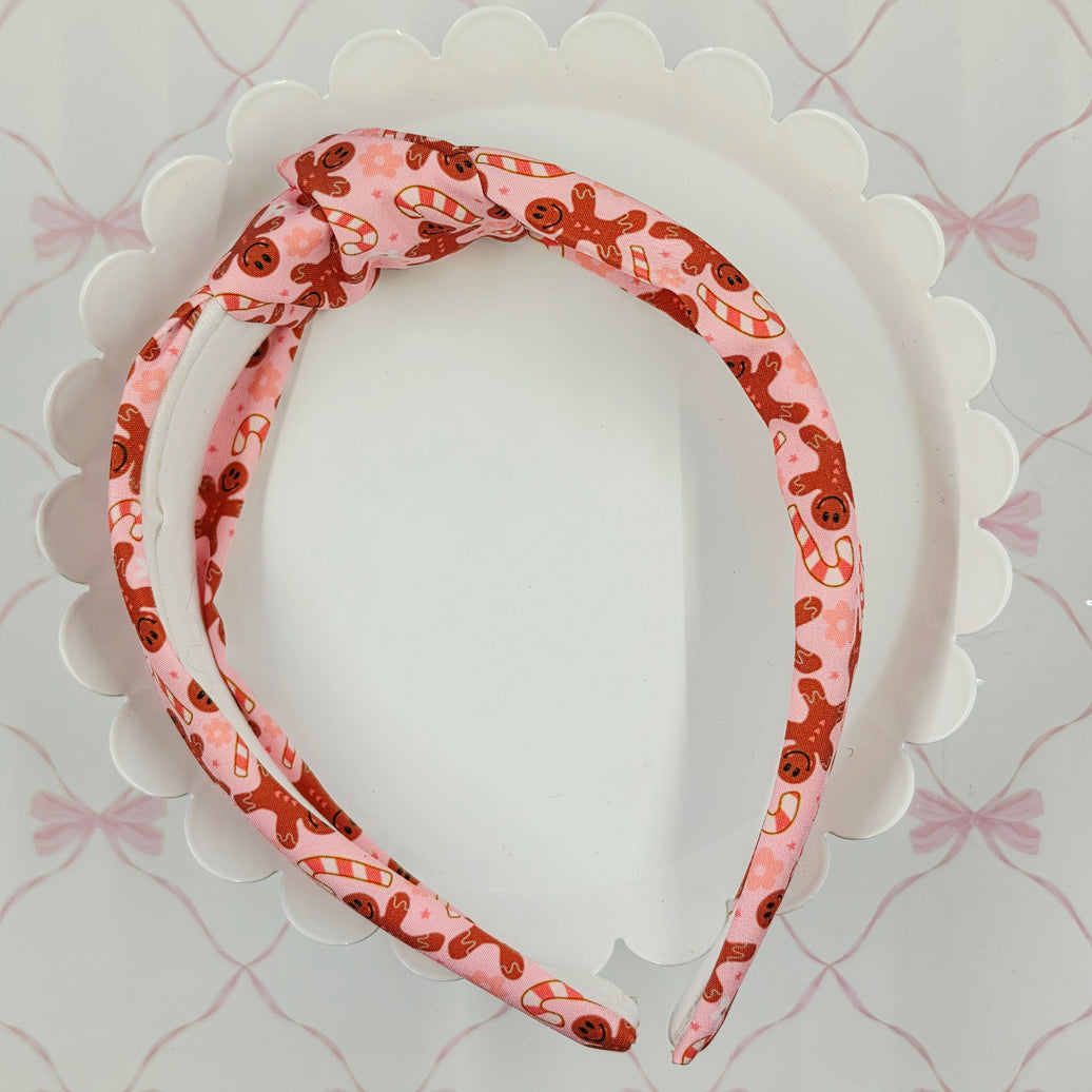 Pink Gingerbread Knotted Headband