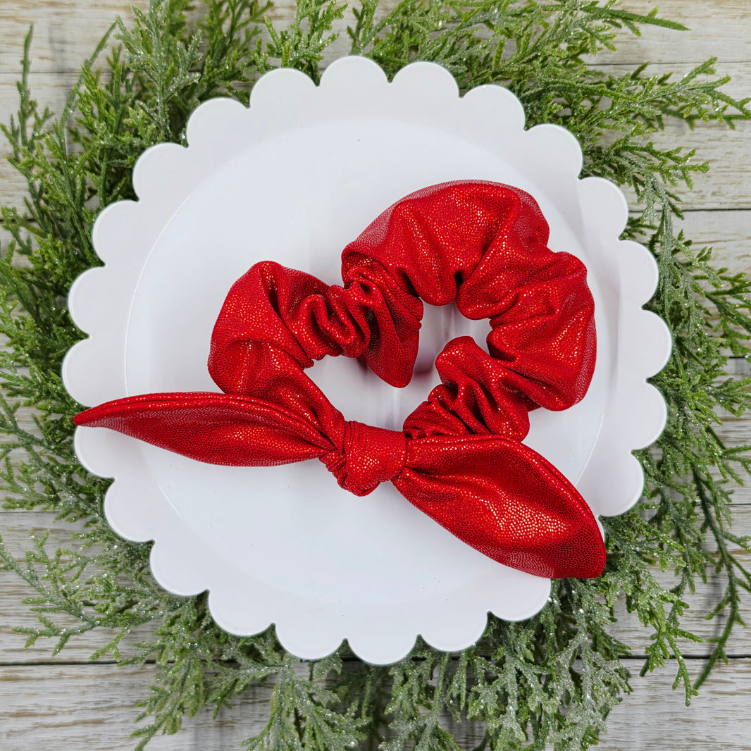 Red Holo Swim Scrunchie