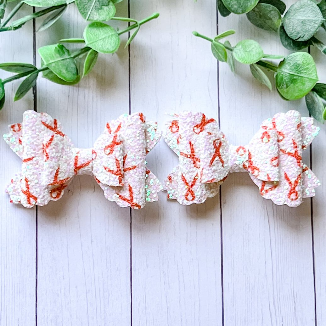 Orange Glitter Ribbon Piggies