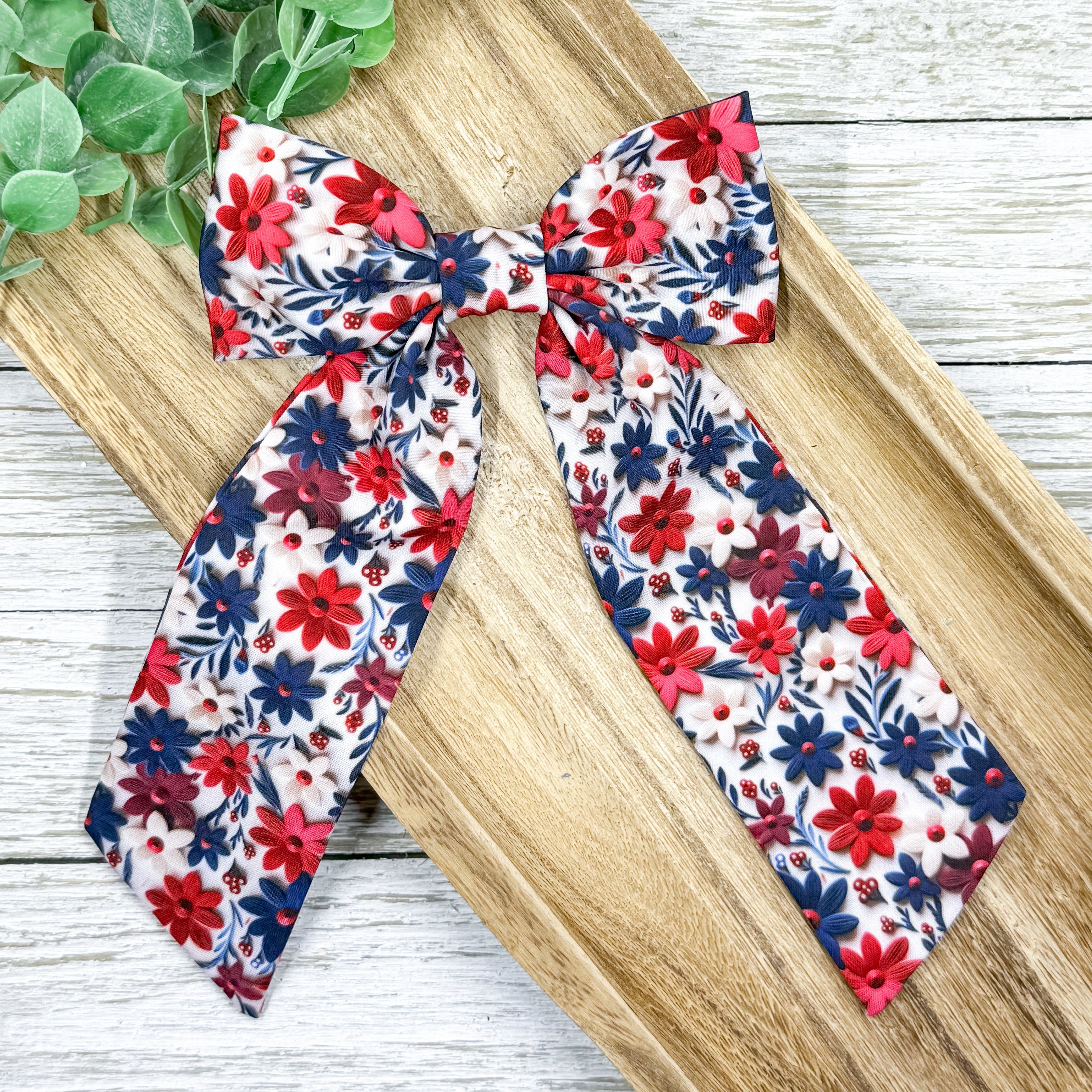 RWB Embroidered Flowers Long Tail