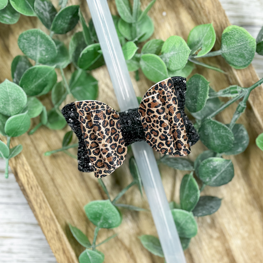 Leopard Print Straw Topper