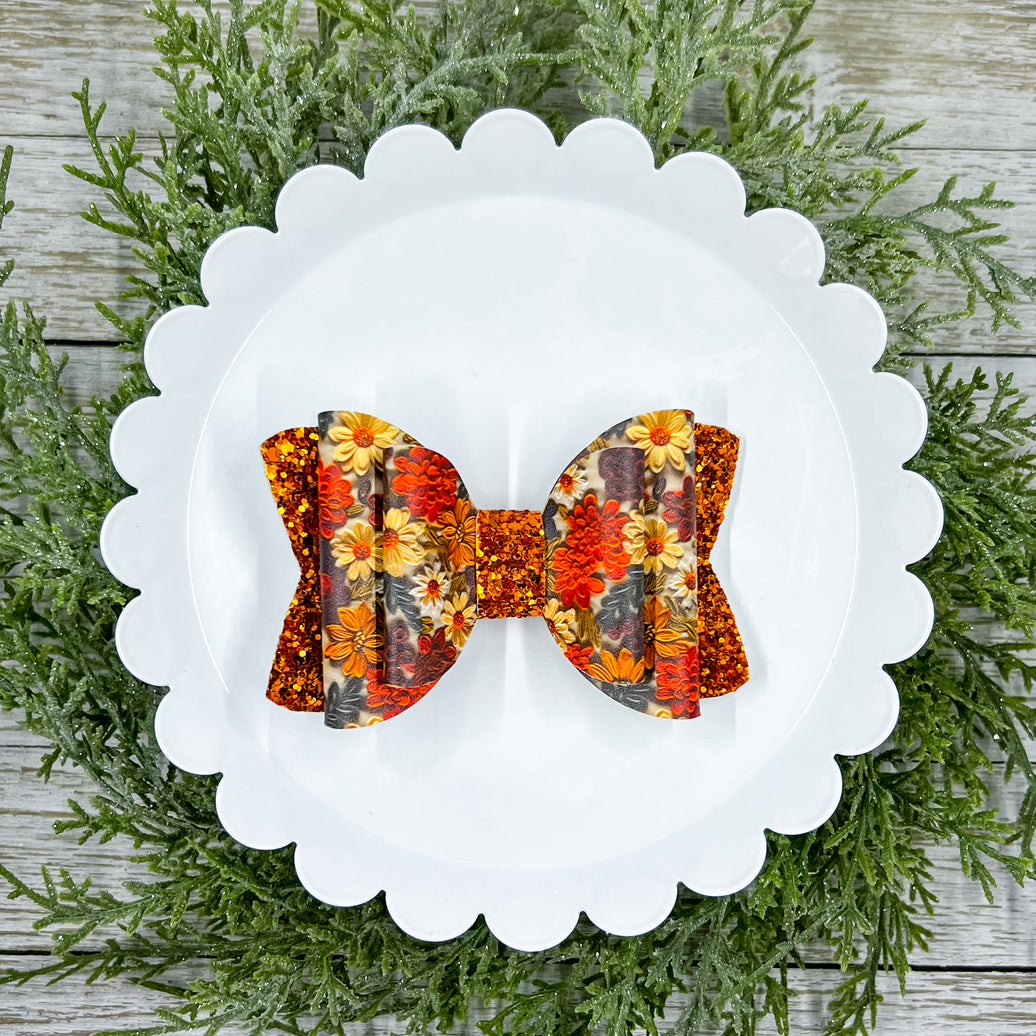 Embroidered Fall Flowers