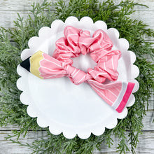  Pink Pencil Knotted Scrunchie