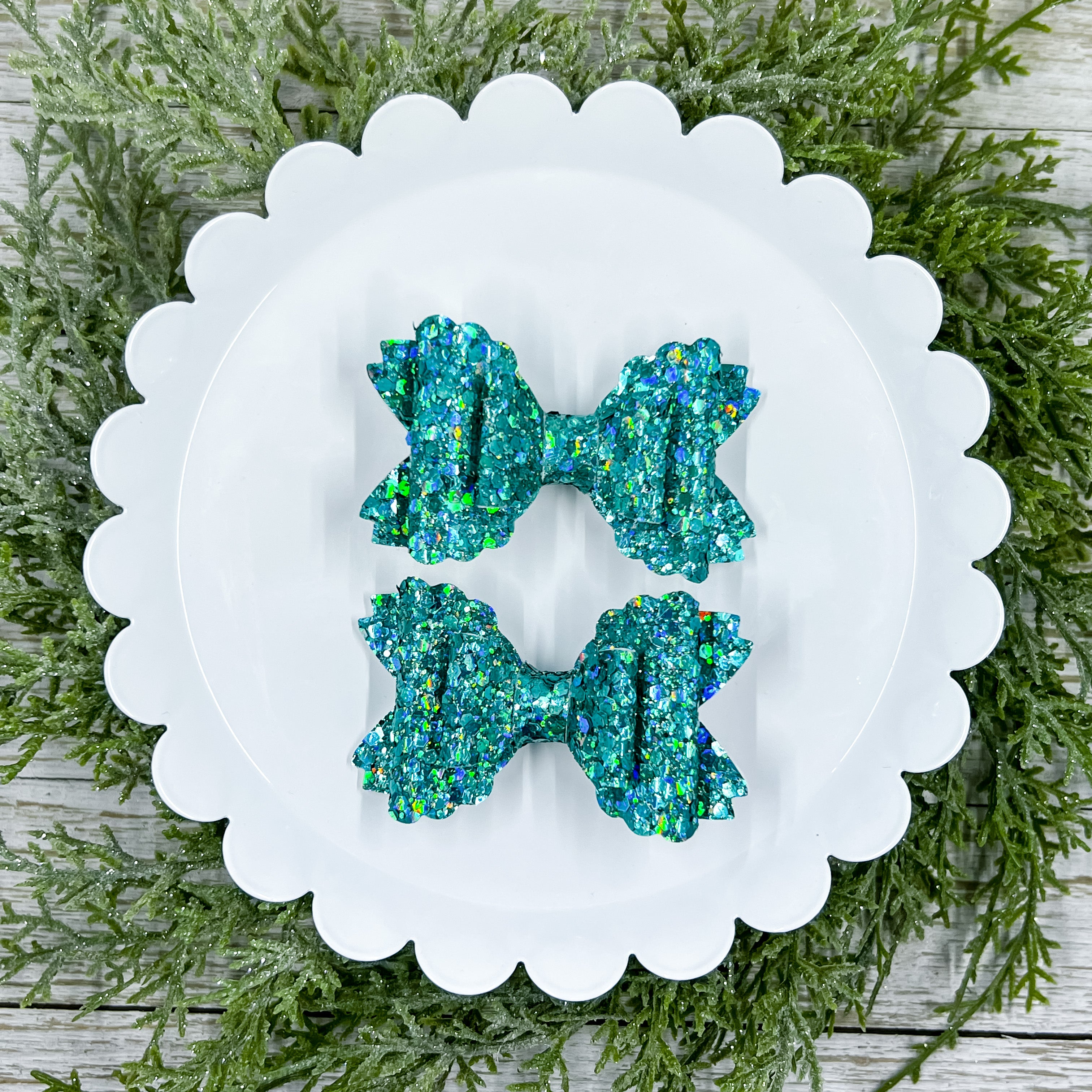Teal Glam Glitter Piggies
