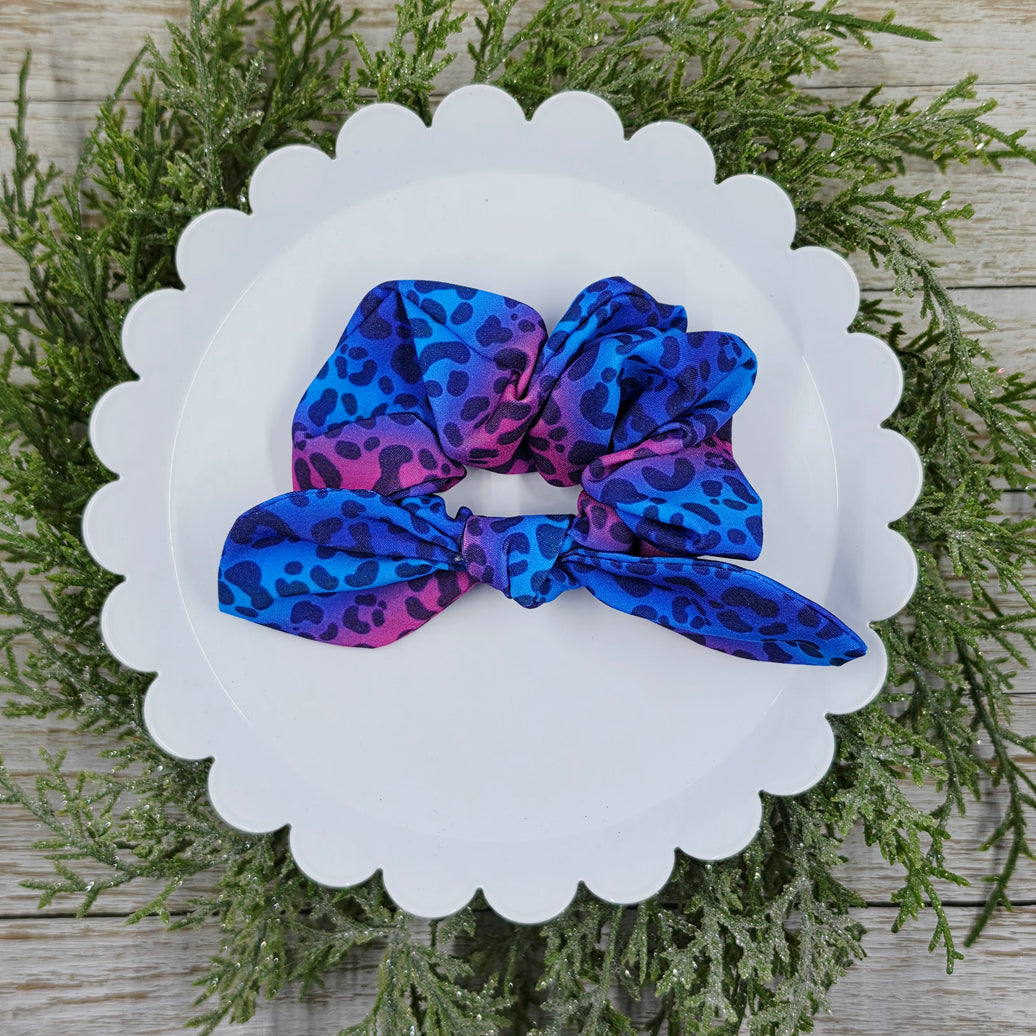 Blue/Purple Leopard Scrunchie