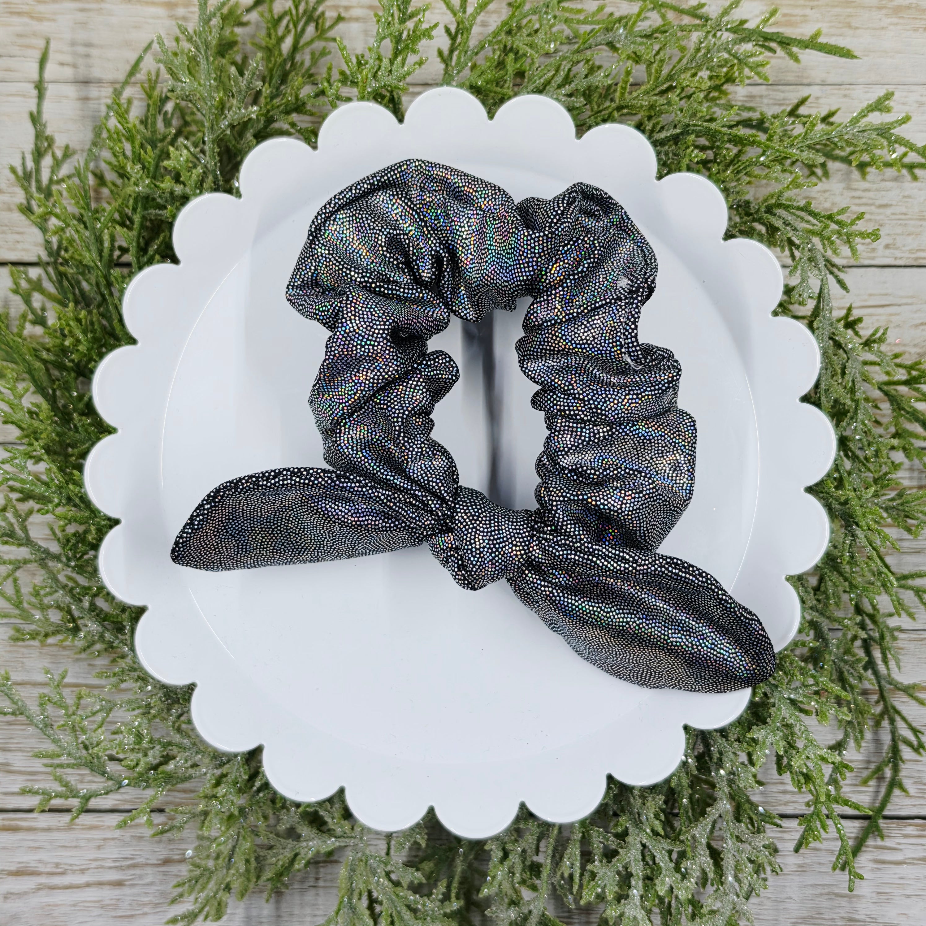 Black Holo Swim Scrunchie