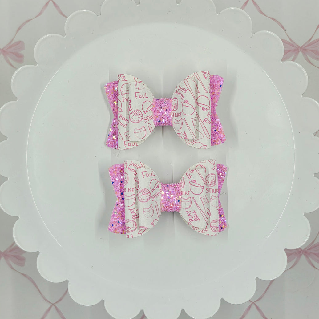 Pink Baseball Mini Piggies