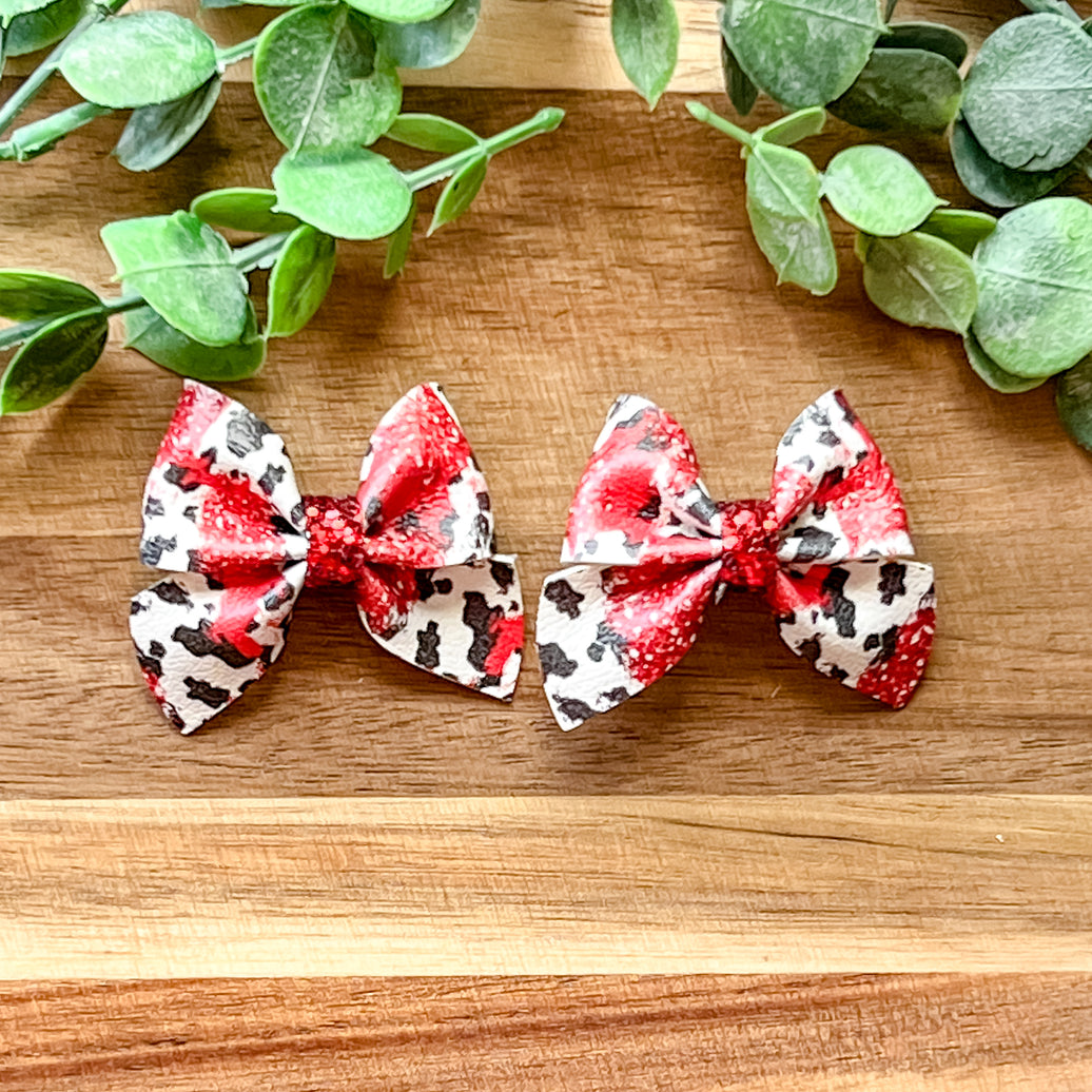 Red Glitter Cow Itty Bitty Piggies