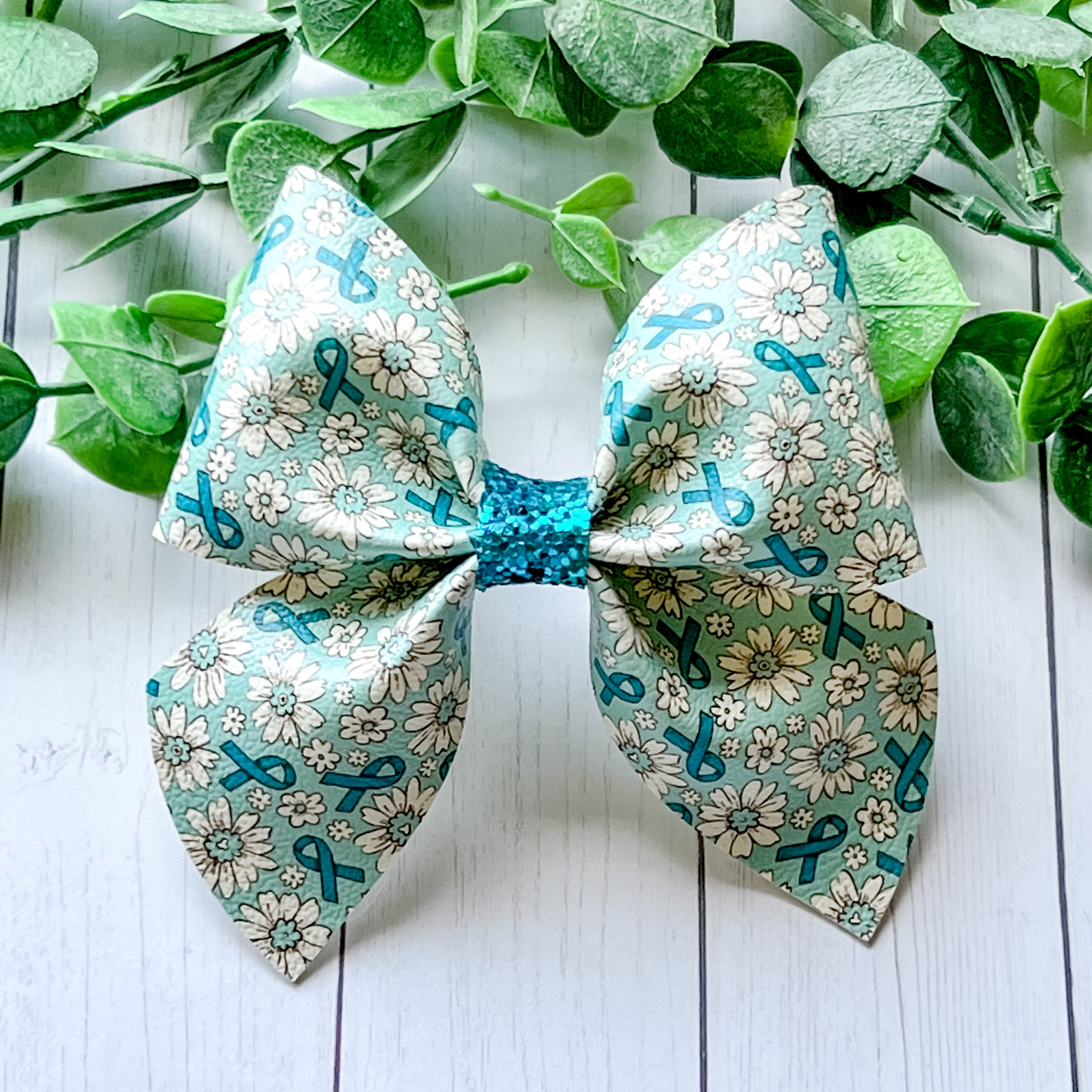 Teal Floral Ribbon (Ladylike)