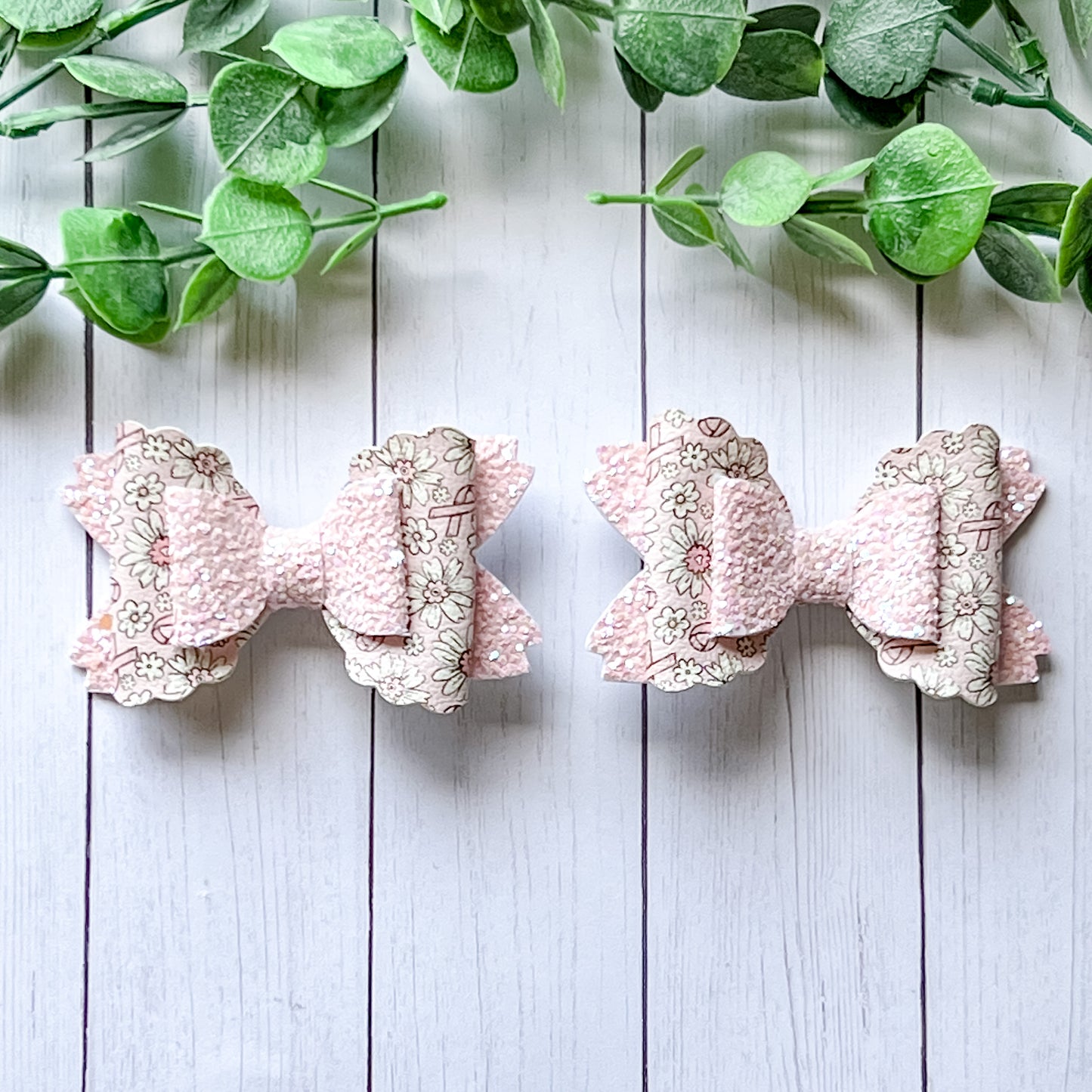 Pink Floral Ribbon Piggies