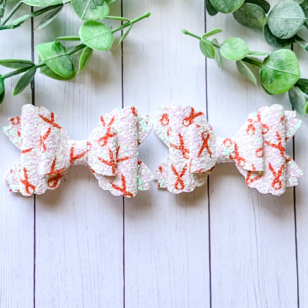 Orange Glitter Ribbon Piggies